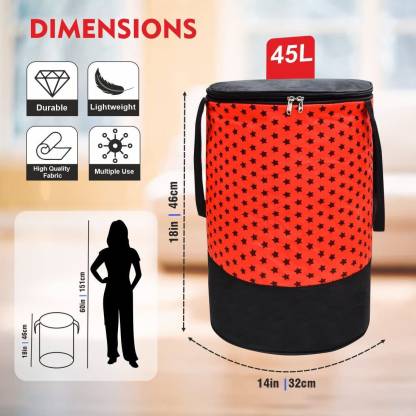 55 L Red Laundry Basket  (Non-Woven)