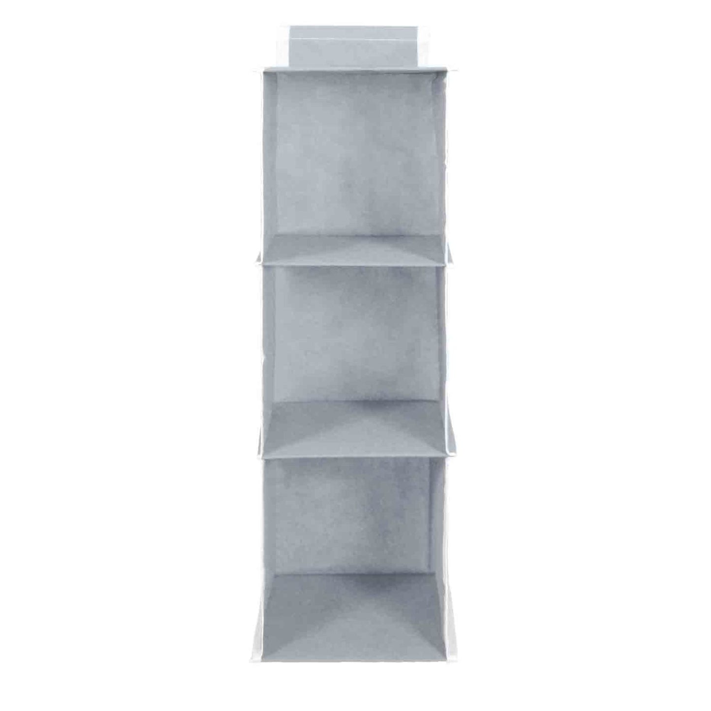 Non Woven Foldable Hanging 3 Shelves Wardrobe/Closet Cloth Organizer (Grey)-Pack of 1 Regular Organizer