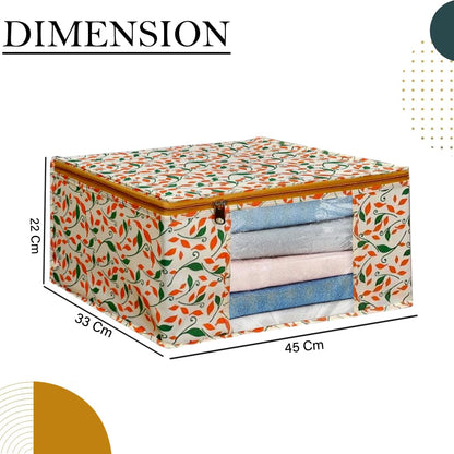 Non-Woven  Saree Cover/Cloth Storage/Organizer with Transparent Window pack of 06