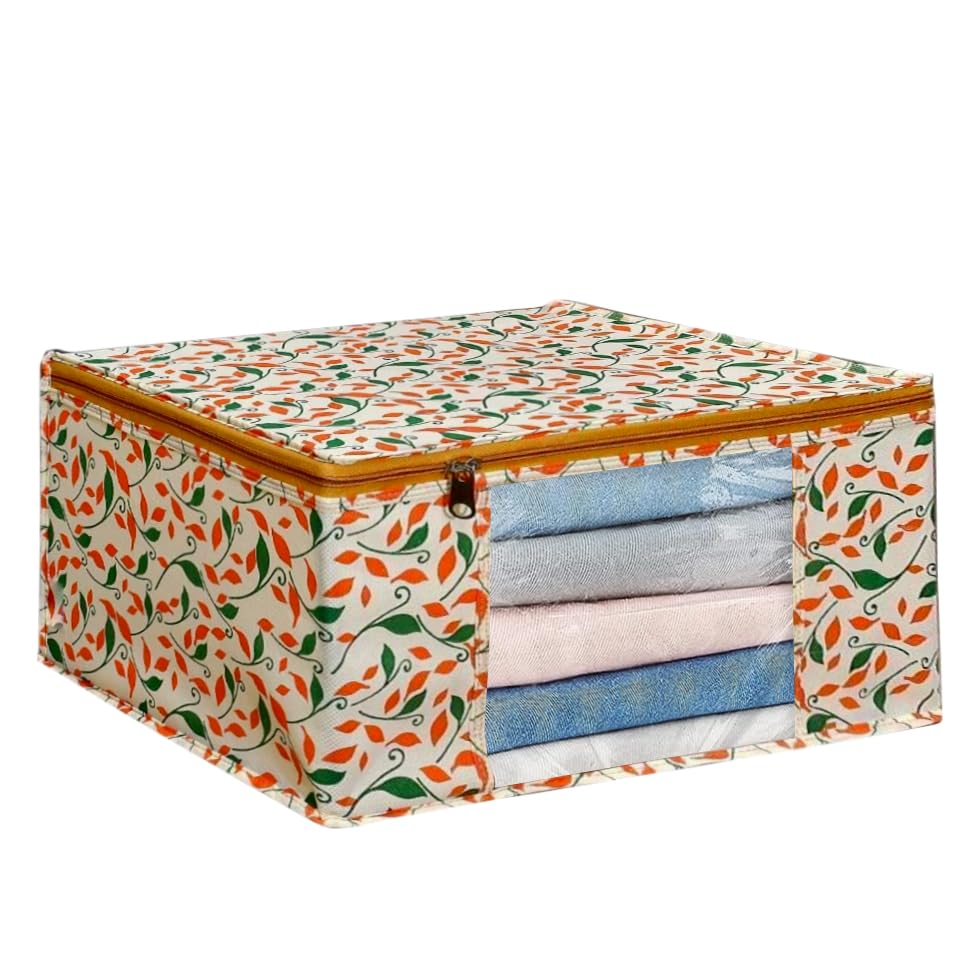 Non-Woven  Saree Cover/Cloth Storage/Organizer with Transparent Window pack of 06