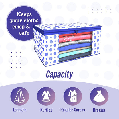 Non-Woven  Saree Cover/Cloth Storage/Organizer with Transparent Window pack of 06 (Copy) (Copy)