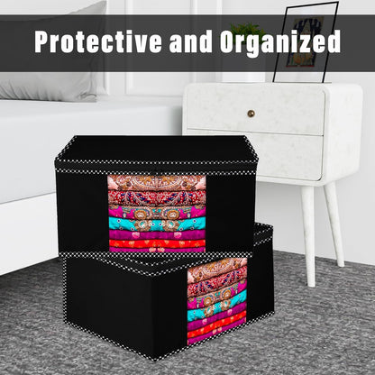 Non-Woven Saree Cover/Cloth Storage/Organizer with Transparent Window pack of 12