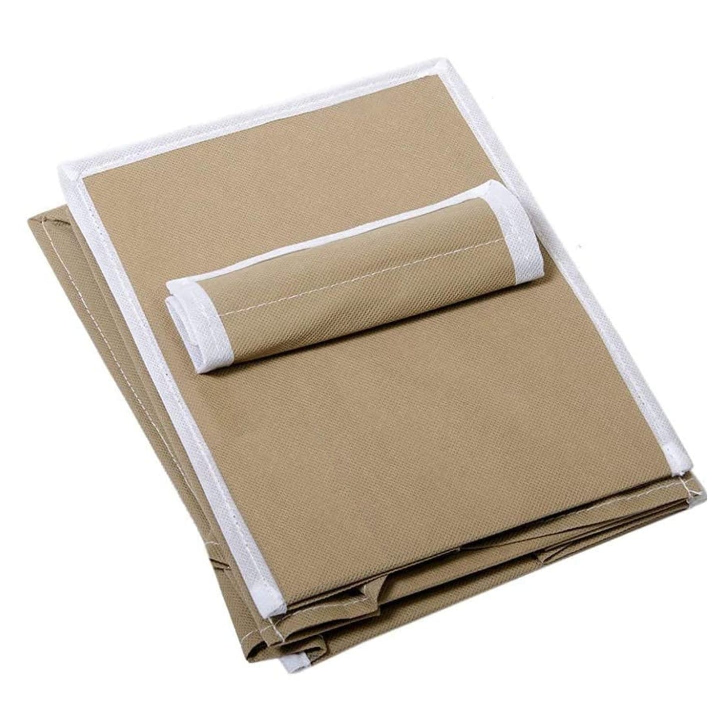 Non Woven Foldable Hanging 2 Shelves Wardrobe/Closet Cloth Organizer (Beige)-Pack of 1 Regular Organizer